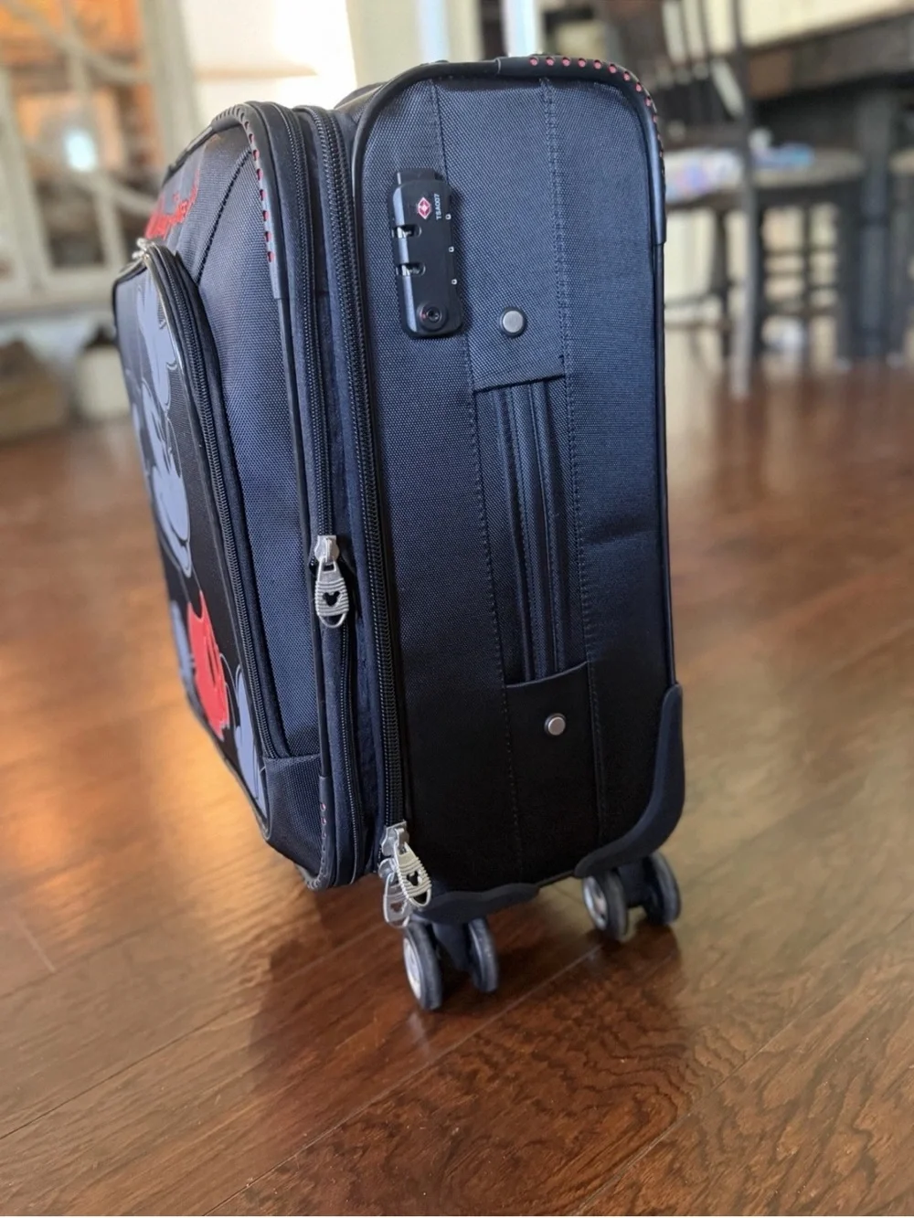 Disney Black and Red Mickey Mouse Rolling Carry-On